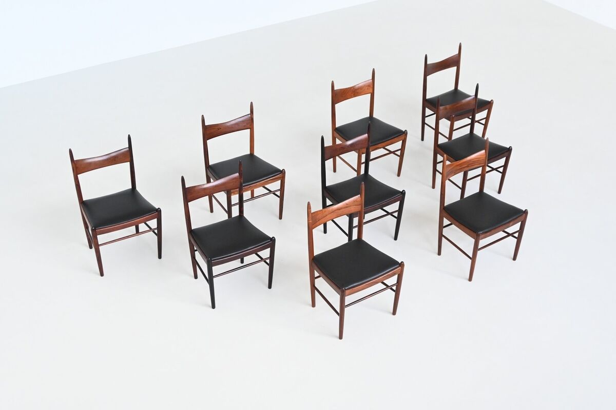H. Vestervig Eriksen set of nine dining chairs rosewood Tromborg Denmark 1960