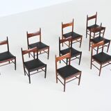 H. Vestervig Eriksen set of nine dining chairs rosewood Tromborg Denmark 1960
