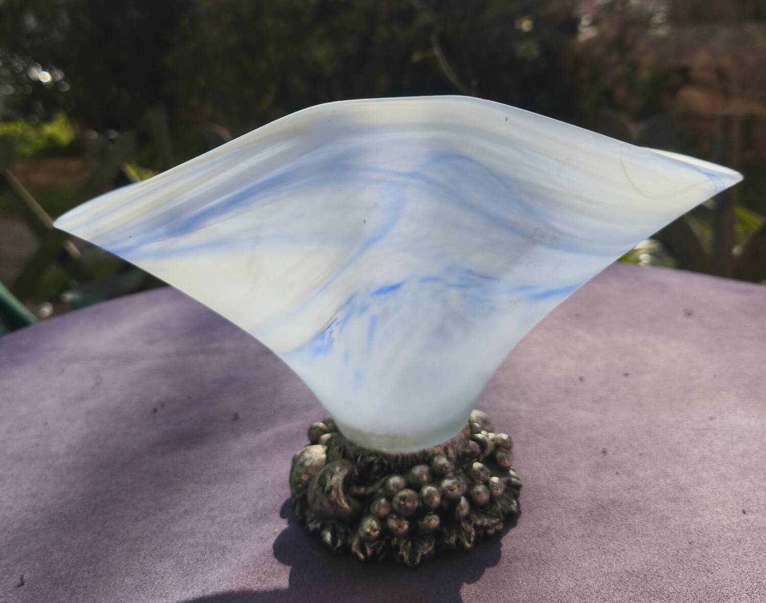 Murano glass centerpiece with 925 silver base