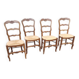 Set of 4 straw chairs