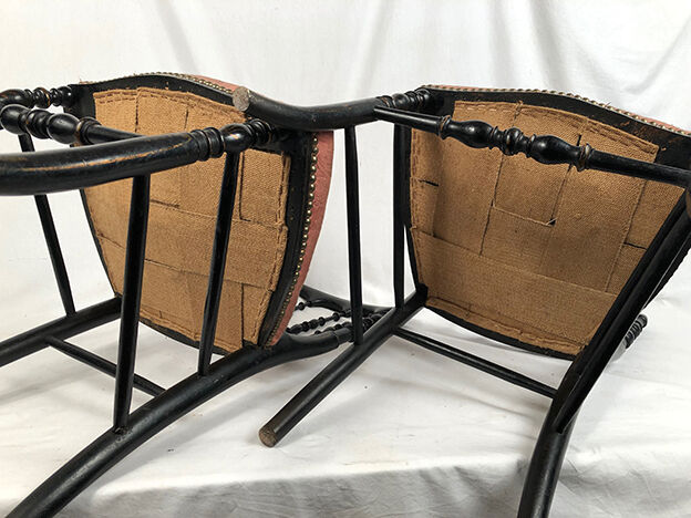 Pair of blackened wooden chairs Napoleon III era