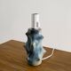 Pied de lampe danois en céramique bleue par Knud Basse, années 1970