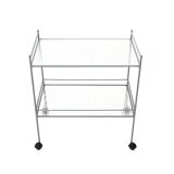 1980s metal and glass serving trolley