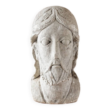 Ancient head of Christ from Vézelay in reconstituted stone