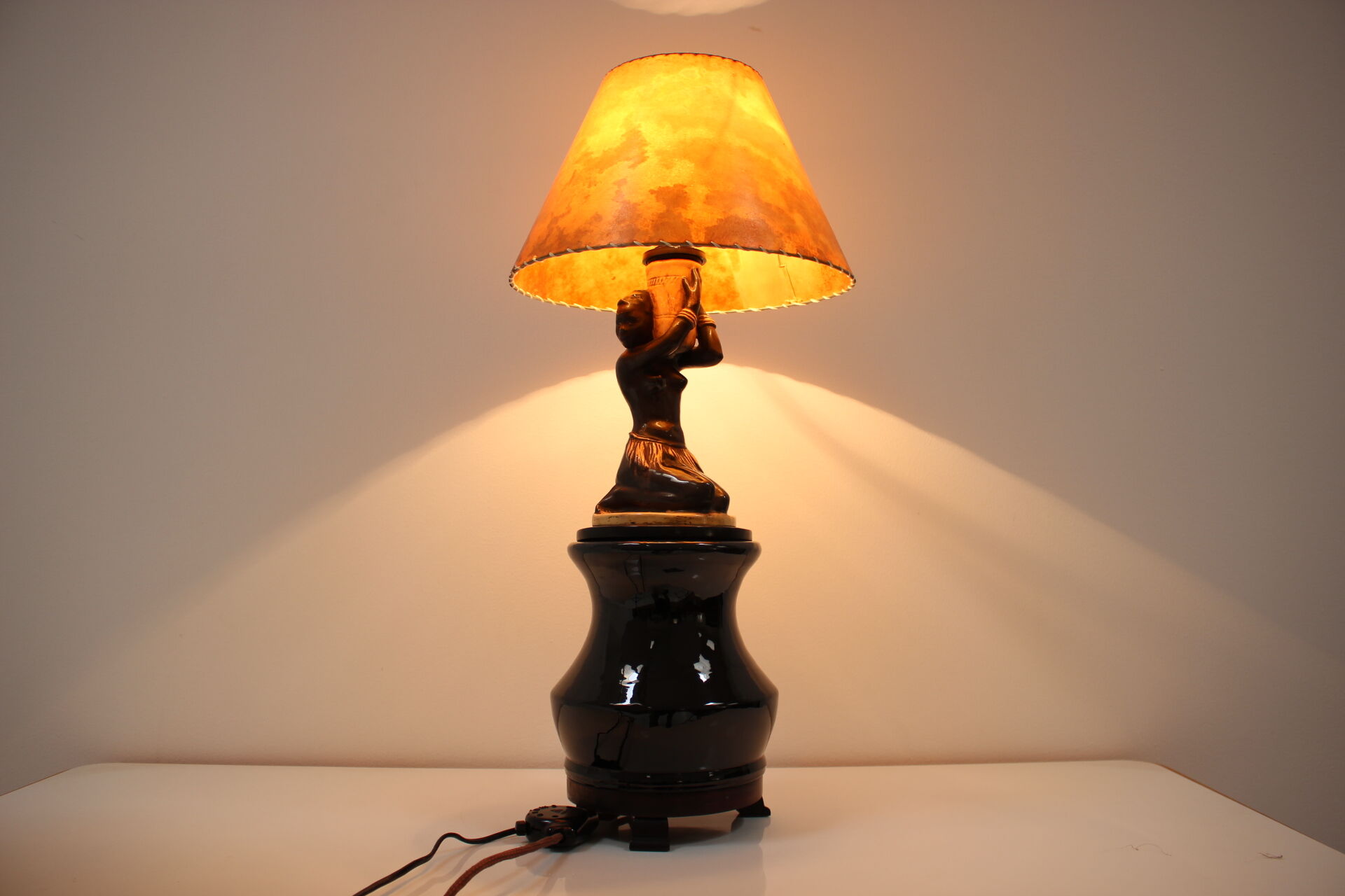 Art Deco lamp with loudspeaker, Stilton, 1930s, Czechoslovakia