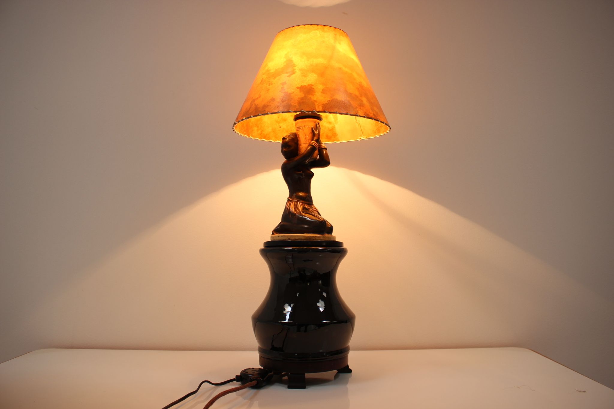 Lampe Art Déco avec haut-parleur, Stilton, années 1930, Tchécoslovaquie