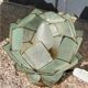 Pair of designer table lamps in turquoise blue green capiz mother-of-pearl from the 70s