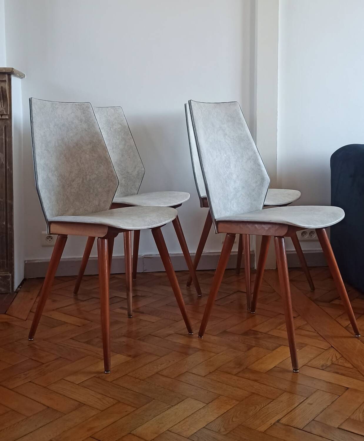 Set of 4 BAUMANN chairs from the 60s (model 840, Max Bill)