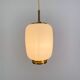 Scandinavian suspension Kina by Bent Karlby for Lyfa 1960 opaline brass