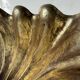 Immense wooden plate 1900 shell with golden patina
