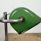 Vintage Green Enamel Banker Lamp, 1950s