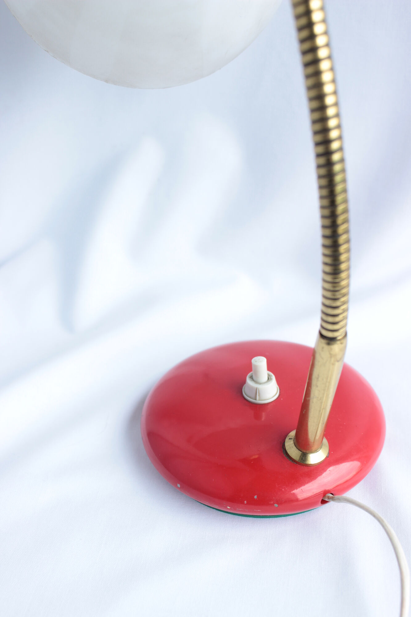 Office lamp or bedside made in italy from the 60's red and white color