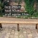 Grand banc ancien bois brut