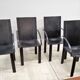 Black leather coral chairs by Matteo Grassi