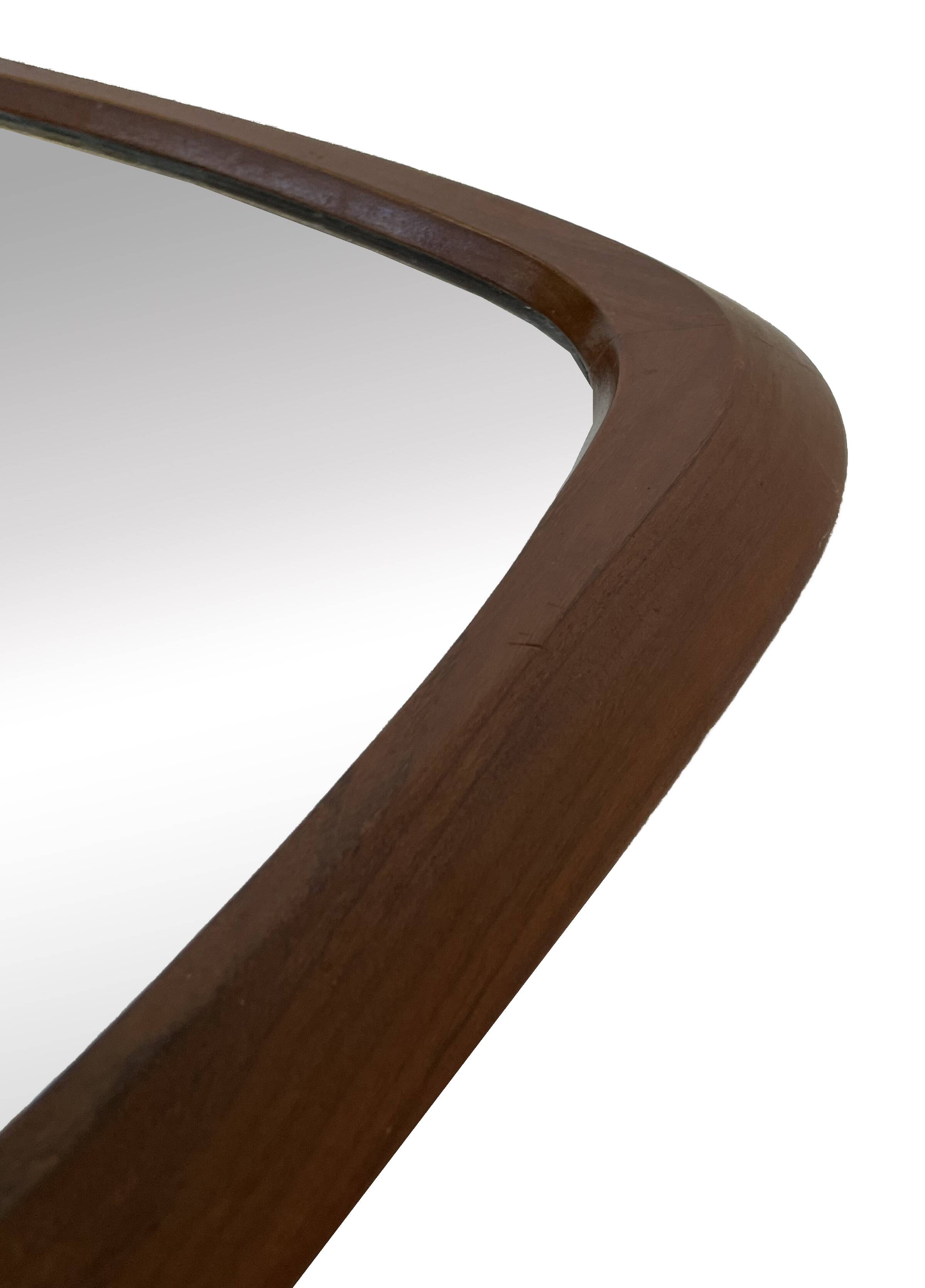 Vintage Large organic Danish mirror in teak