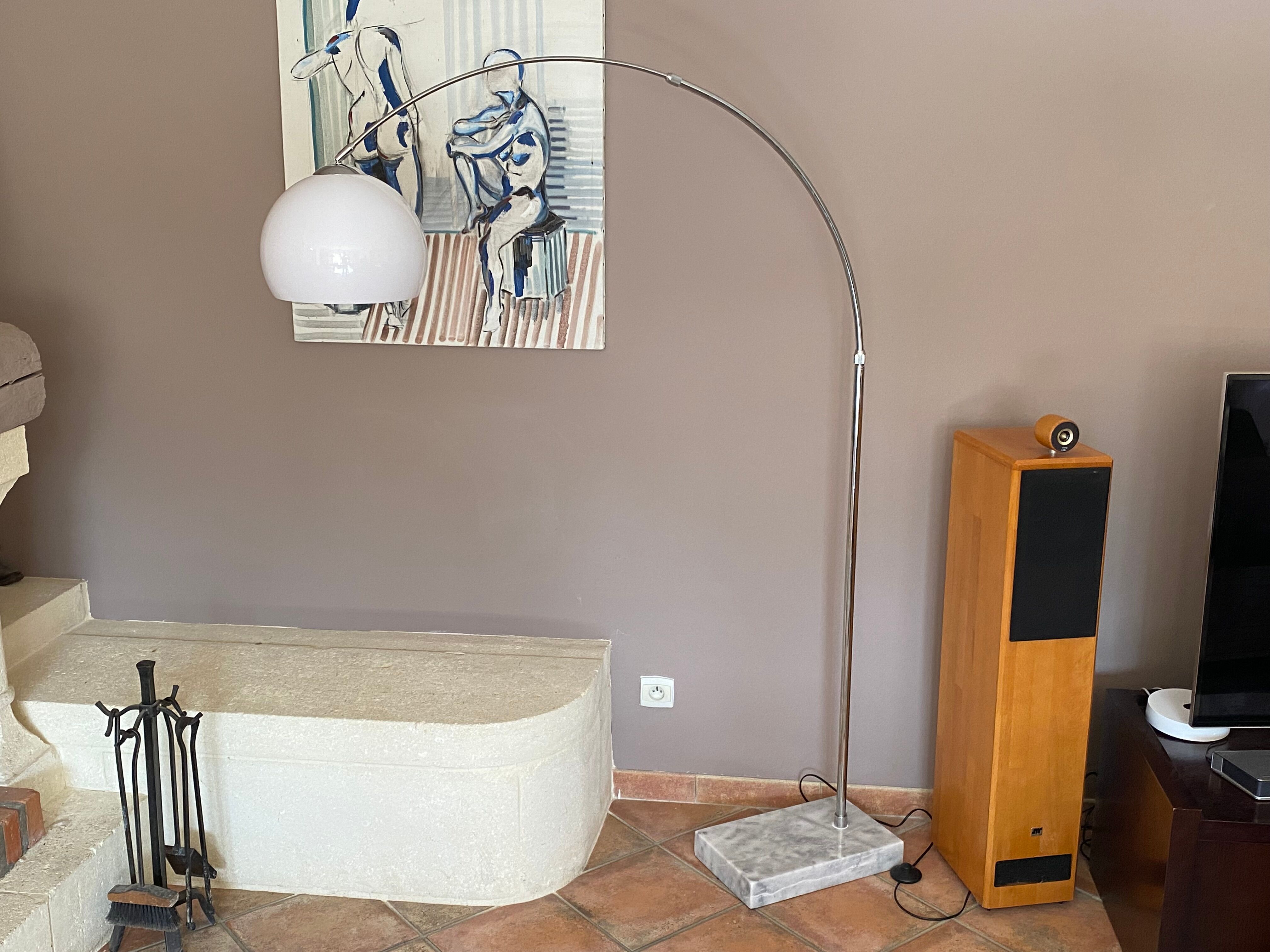 Arc floor lamp, 1970, marble foot