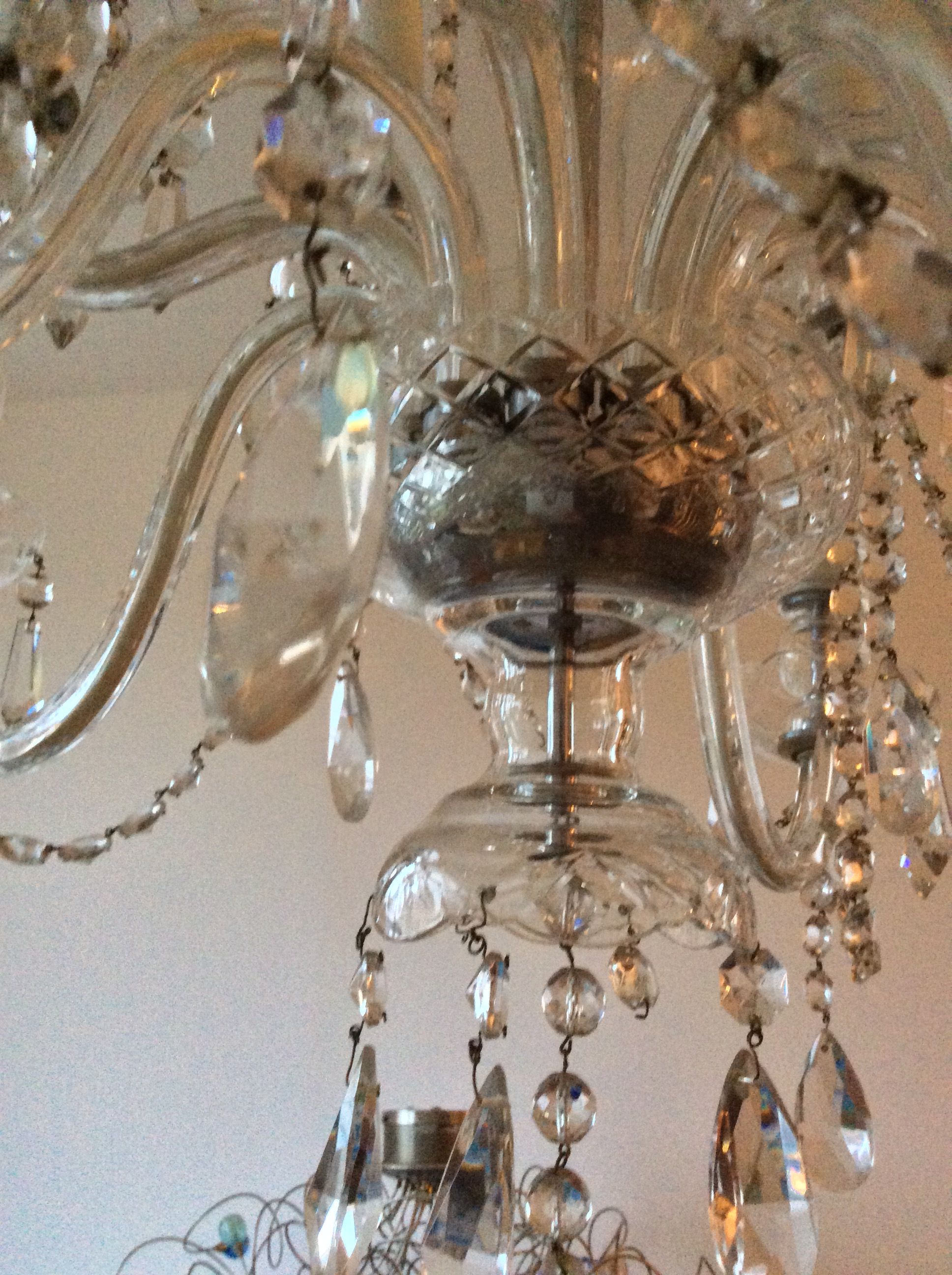 Old bohemian crystal chandelier for Deknudt