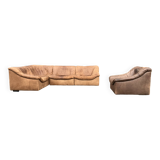 De Sede Ds46 Modulair 5mm Buffel leather NECK Cognac Bruin