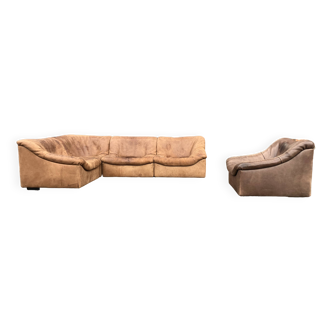 De Sede Ds46 Modulair 5mm Buffel leder NECK Cognac Bruin