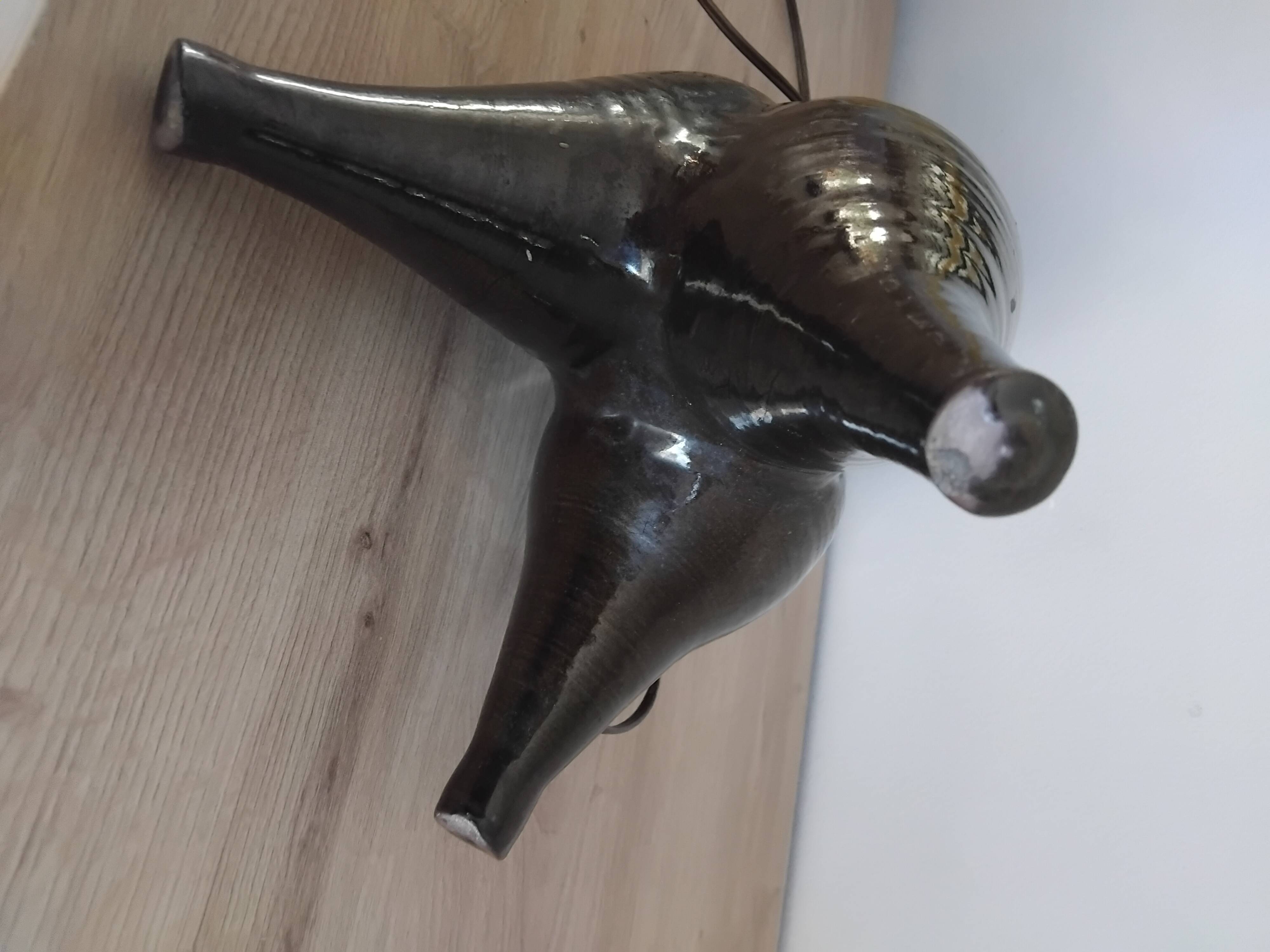 Pied de lampe forme libre en céramique style Vallauris, années 50