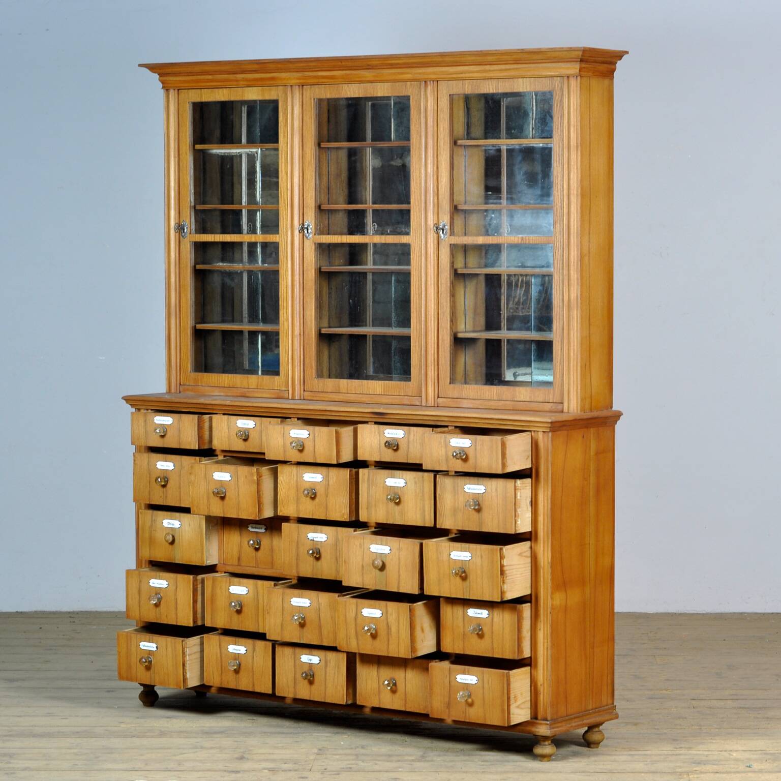 Oak And Pine Pharmacy Cabinet, anno 1889