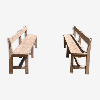 Pair of fir benches