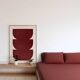 Abstract painting 50x70cm wine red signed Eawy