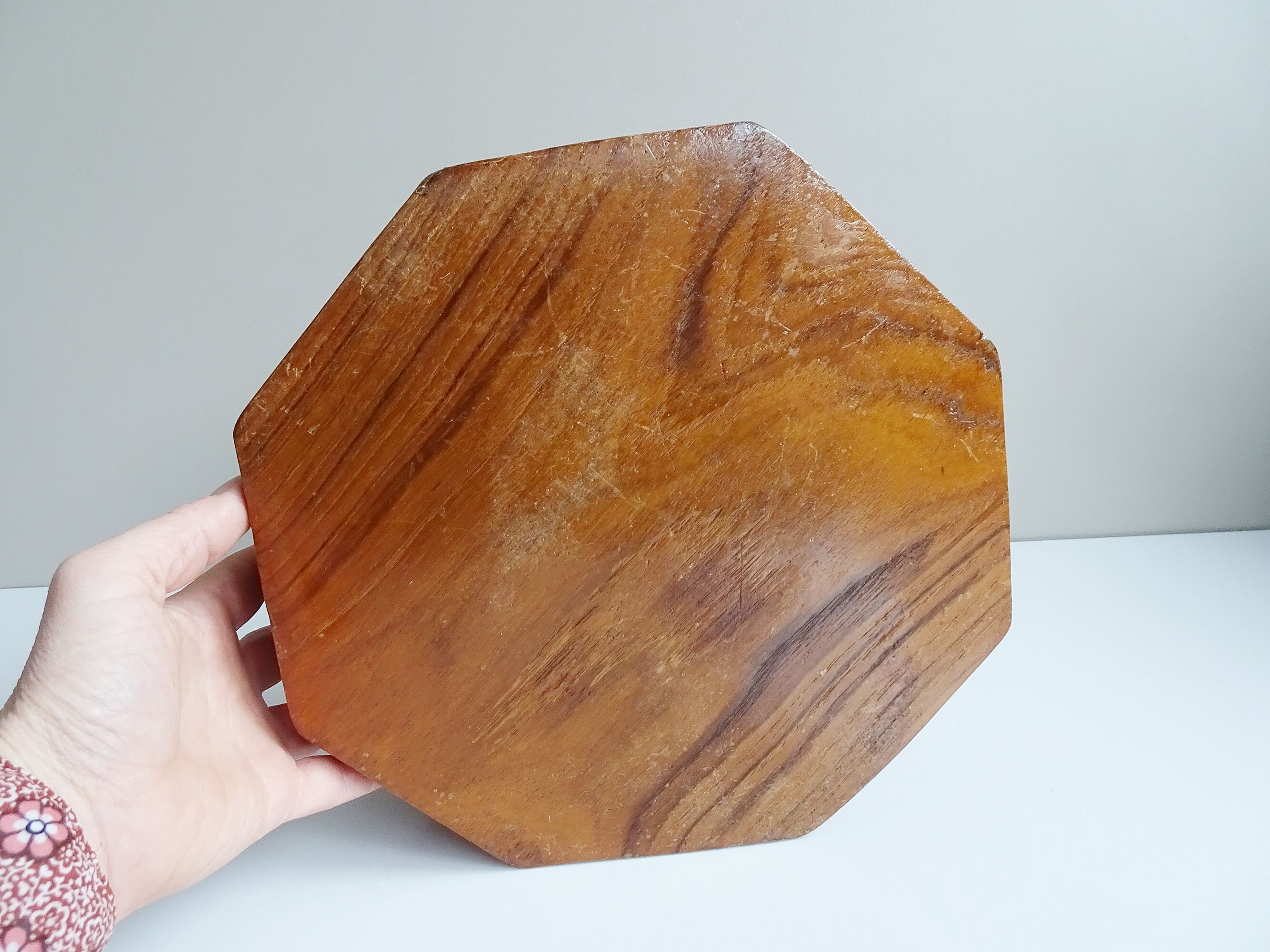Teak bowl, octagonal, 1960s