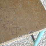 Metal and wood boarding bedside chair