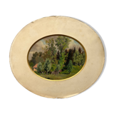 HSP painting "Forest landscape with house" 19th century