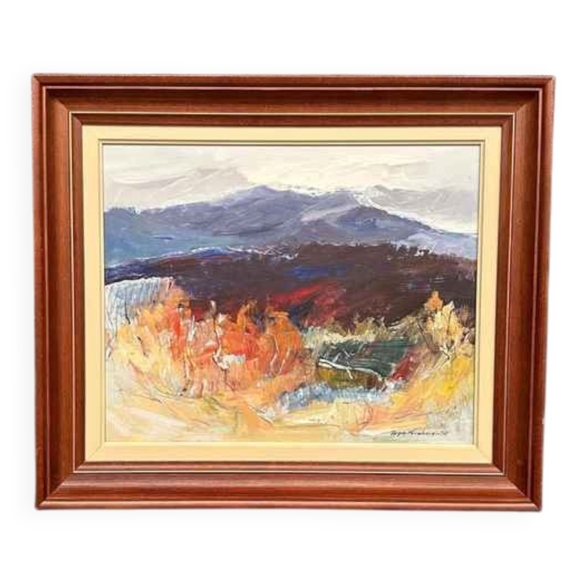 Original Swedish Oil on Panel – “Autumn Landscape” by Torgny Forsberg