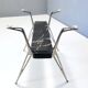 Vintage Oval Glass Coffee Table with Portoro Marble and Iron Base, Italy