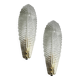 Romantic Venetian White Graniglia Leaf Murano Glass Wall Sconce Set