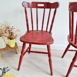 Antique Western bistro chairs in patinated red