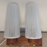 Wall lamp in teak wood and glass