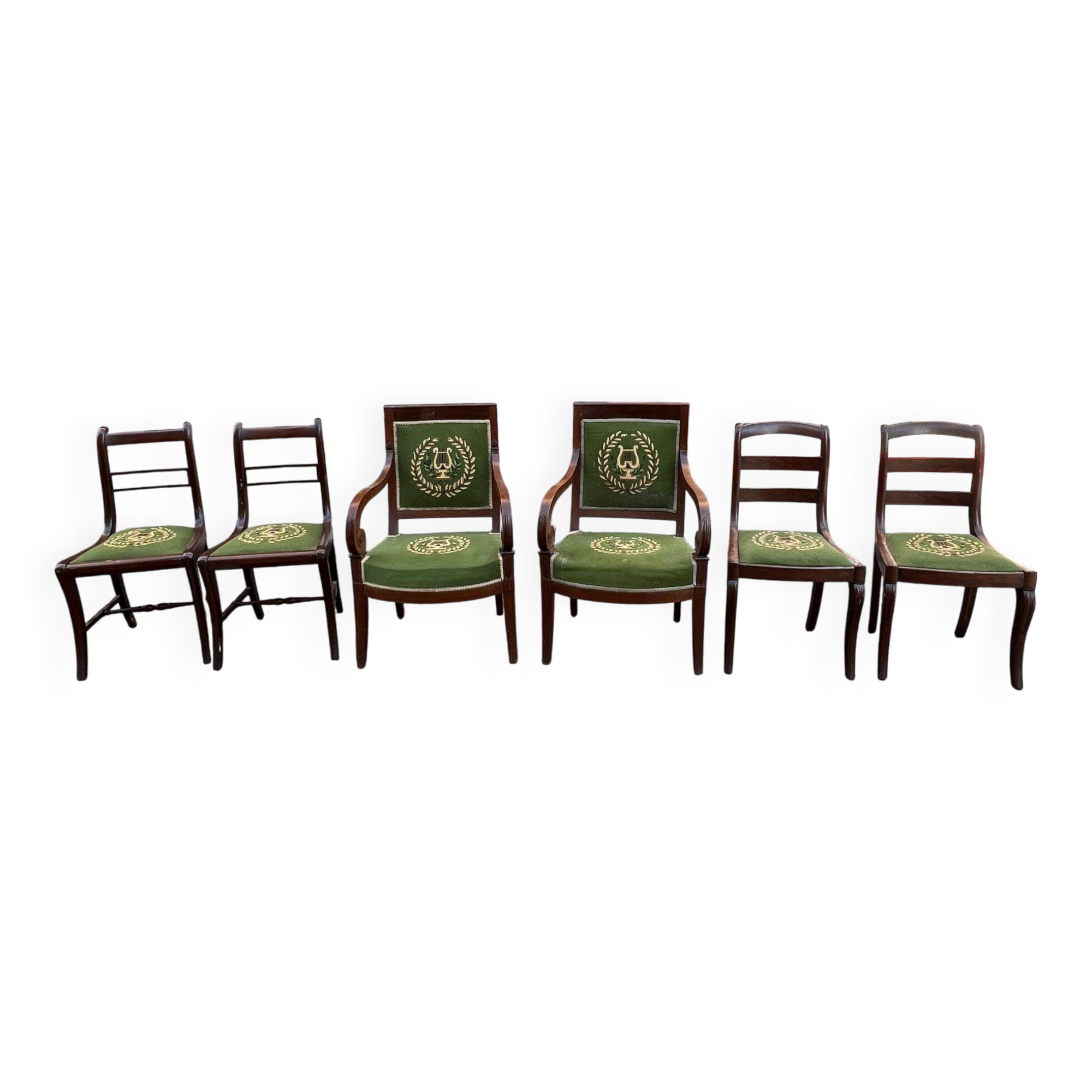 5-room living room from the 19th century Restoration period in mahogany