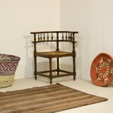 Vintage corner chair, sculpted backrest 1940