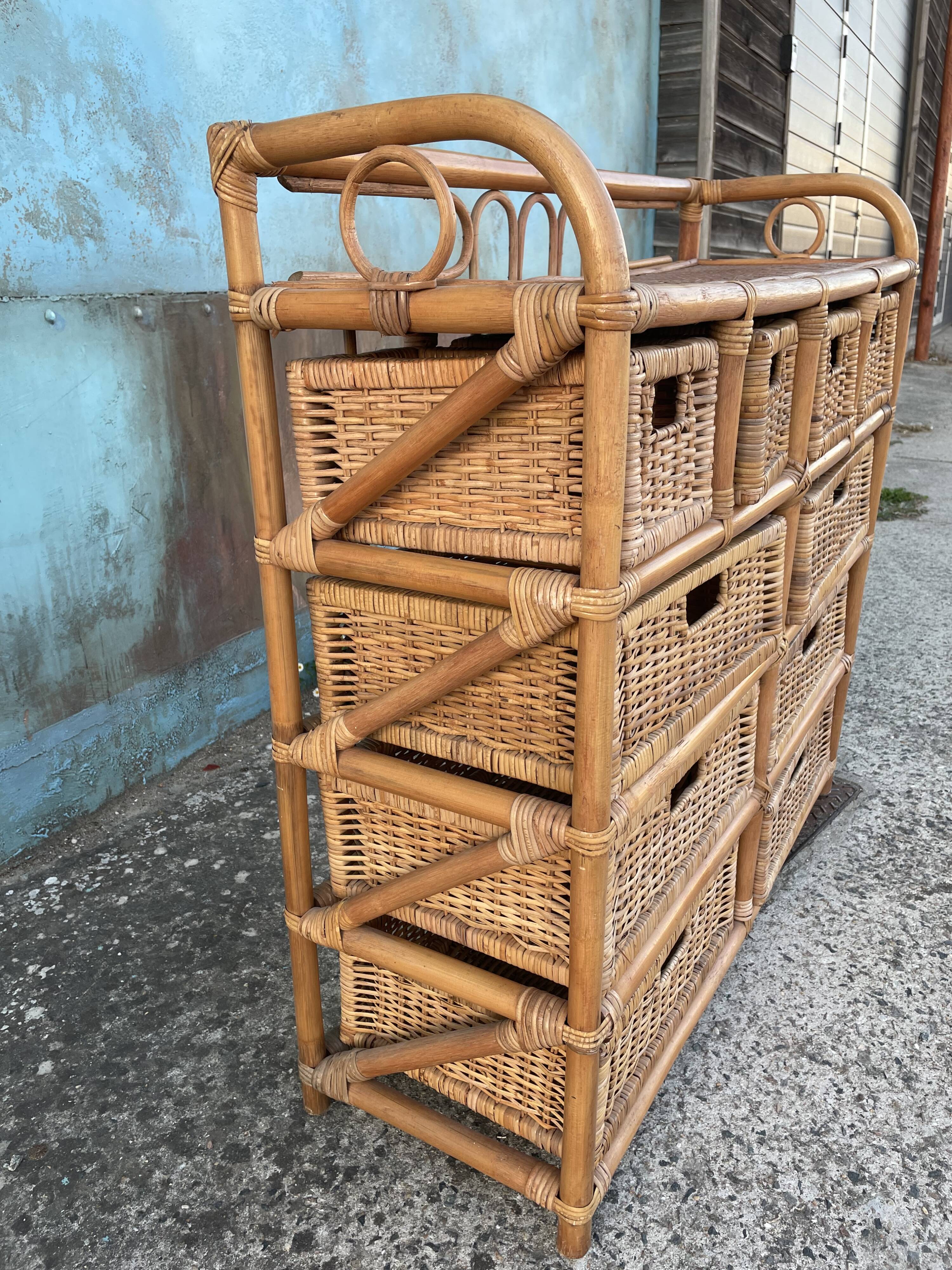 Rattan storage cabinet