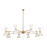 Chandelier italian brass and metal painted white