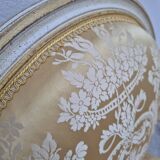 Louis XVI style cabriolet armchair with decorated medallion