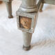 Louis XVI style piano bench green-gray and gold