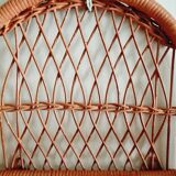 Terracotta rattan and wicker shelf