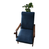 Fauteuil scandinave bleu abysses