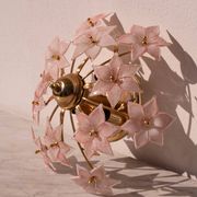 Plafonnier Murano fleurs rose, 1970