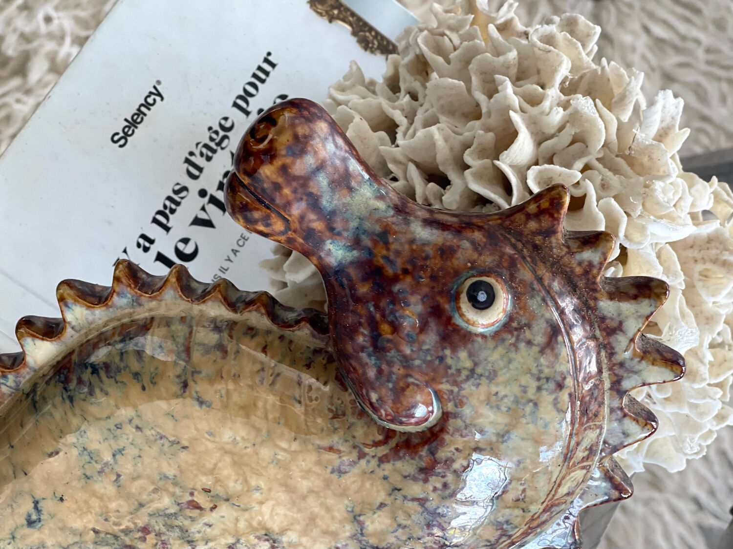 Ceramic wall seahorse