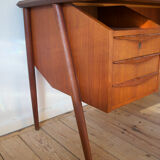 Mid-Century Danish Teak Desk by Gunner Nielsen for Tibergaard, 1960s