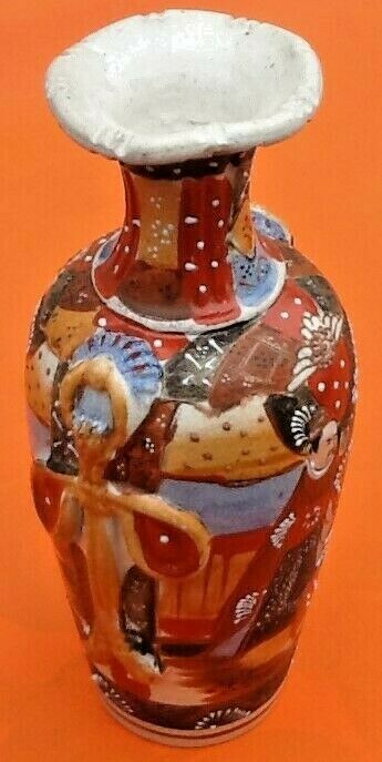 Satsuma Vase with Neck Japanese Ceramic