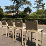 4 chaises de bar Cab Cassina de Mario Bellini