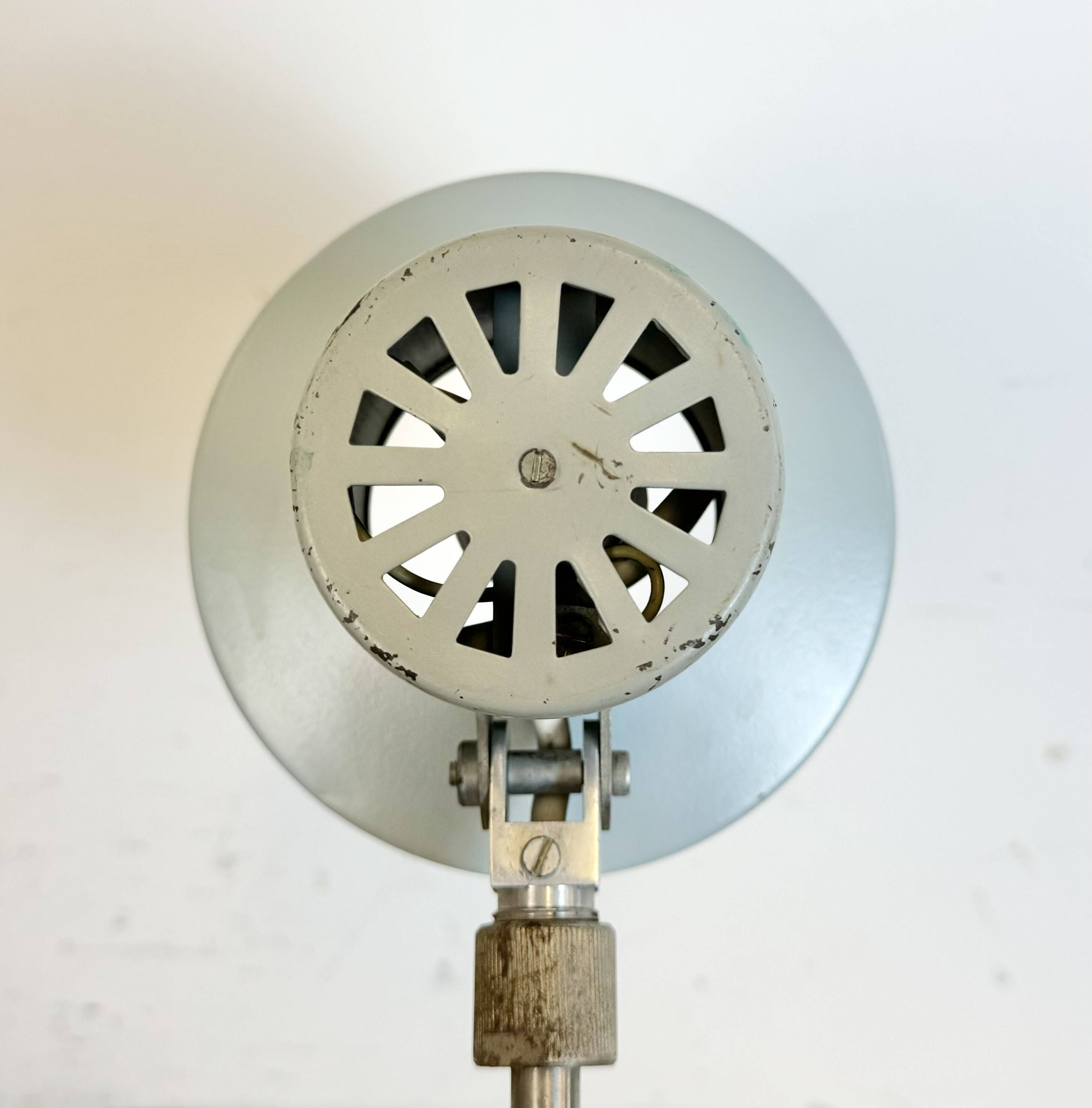 Grey Industrial Factory Office Desk Lamp from Elektrosvit, 1970s