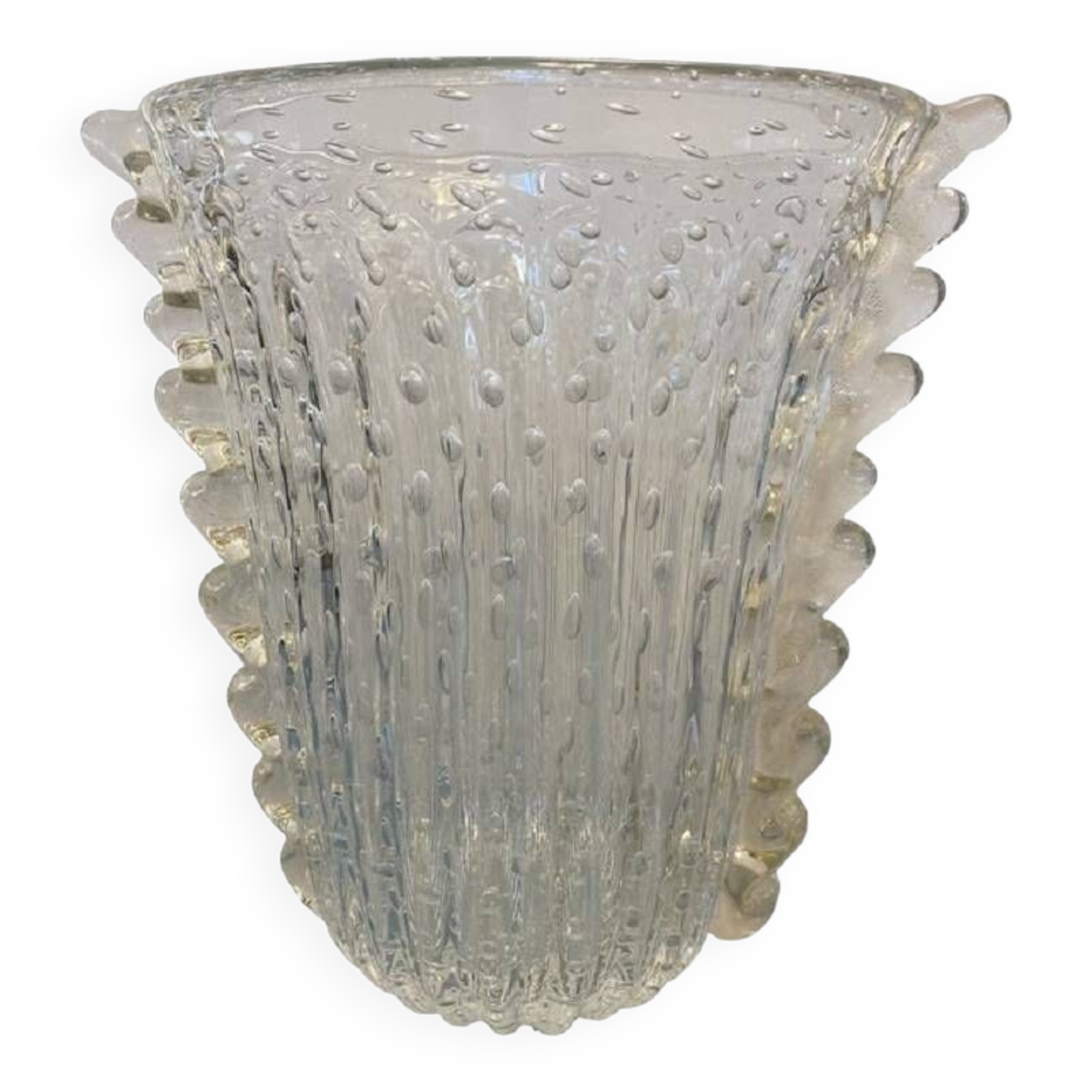 Contemporary handmade multicolors murano glass style vase